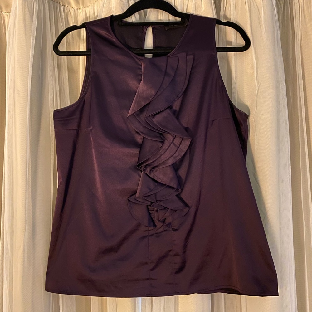 The Limited purple blouse with ruffle detail L